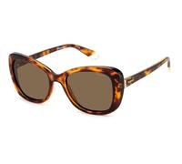Polaroid Femme PLD 4132/S/X 086/SP Lunettes de soleil Plastique Havane Cuivre Ronde Polarisé