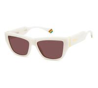 Polaroid Femme PLD 6210/S/X VK6/KL Lunettes de soleil Plastique Blanc Violet Cat Eye Polarisé