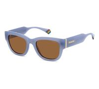 Polaroid Femme PLD 6213/S/X MVU/HE Lunettes de soleil Polycarbonate Bleu clair Marron Carré Polarisé