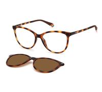 Polaroid Femme Polaroid PLD 6138/CS 086/SP Lunettes de soleil Plastique Havane Marron Cat Eye Clip-on