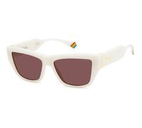Polaroid Femme Polaroid PLD 6210/S/X VK6/KL Lunettes de soleil Plastique Blanc Violet Cat Eye Polarisé