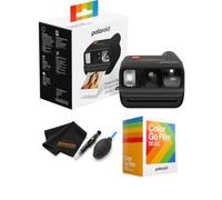 Polaroid Go Generation 3 Mini appareil photo instantané (Noir) | Lot de 2 films Polaroid Color Go (16 photos), stylo pour objectif, dépoussiéreur et chiffon de nettoyage en microfibre