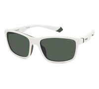 Polaroid Homme PLD 2153/S 6HT/UC Lunettes de soleil Gomme Blanc Vert Enveloppant Polarisé