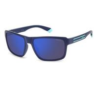 Polaroid Homme PLD 2158/S FLL/5X Lunettes de soleil Polycarbonate Bleu Bleu Géométrique Polarisé Miroir