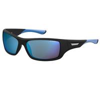 Polaroid Homme PLD 7013/S EL9/5X Lunettes de soleil Plastique Noir Bleu Carré Miroir