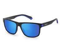 Polaroid Pld 2123/s D51/5X BLACK BLUE Sunglasses Men's Polycarbonate, Standard, 57