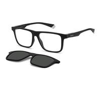 Polaroid Homme Polaroid PLD 2131/CS 003/M9 Lunettes de soleil Plastique Noir-opaque Gris Carré Polarisé Clip-on