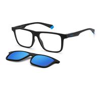 Polaroid Homme Polaroid PLD 2131/CS 0VK/5X Lunettes de soleil Plastique Noir-opaque Bleu Carré Polarisé Clip-on