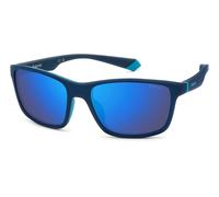 Polaroid Homme Polaroid PLD 2153/S FLL/5X Lunettes de soleil Gomme Bleu Bleu Enveloppant Polarisé Miroir