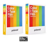 Polaroid i-Type Color Lot de 2 films instantanés brillants pour appareil photo Polaroid Now, Lab et OneStep2 avec chiffon de nettoyage