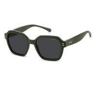 Polaroid Junior PLD 8069/S TBO/M9 Lunettes de soleil Polycarbonate Vert Gris Carré Polarisé