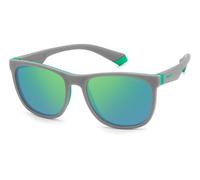 Polaroid Junior Polaroid PLD 8049/S 3U5/5Z Lunettes de soleil Polycarbonate Gris opaque Vert Carré Polarisé Miroir