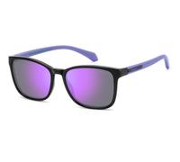 Polaroid Junior Polaroid PLD 8077/S 1X2/MF Lunettes de soleil Polycarbonate Noir Violet Carré Polarisé En miroir
