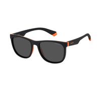 Polaroid Enfant Polaroid PLD 8049/S 8LZ/M9 Lunettes de soleil Plastique Noir/Orange Gris Carré