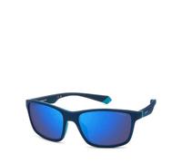 Polaroid Homme Polaroid PLD 2153/S FLL/5X Lunettes de soleil Gomme Bleu Bleu Enveloppant Polarisé Miroir