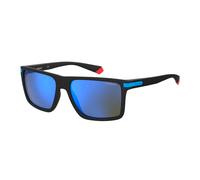 Polaroid Lunettes de soleil PLD 2098/S D51/5X Homme Carré Plastique Noir/Bleu Polarisées Miroir