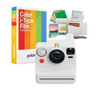 Polaroid Now Plus Generation 3 Appareil photo instantané avec système de mise au point automatique à deux objectifs et mode manuel (blanc) Ensemble avec kit de film Polaroid et film instantané couleur