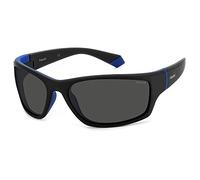 Polaroid Homme PLD 2135/S D51/M9 Lunettes de soleil Plastique Noir / Bleu Gris Carré Polarisé