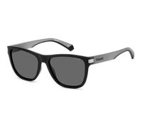 Polaroid Unisex PLD 2138/S O6W/M9 Lunettes de soleil Plastique Noir opaque/Gris Gris Carré Polarisé