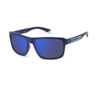 Polaroid Homme PLD 2158/S FLL/5X Lunettes de soleil Polycarbonate Bleu Bleu Géométrique Polarisé Miroir
