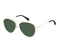 Polaroid Unisex PLD 4142/G/S/X PEF/UC Lunettes de soleil Métal Or vert Vert Pilote Polarisé