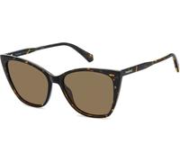 Polaroid Femme PLD 4181/S 086/SP Lunettes de soleil Polycarbonate Havane Marron Carré Polarisé