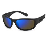 Polaroid Lunettes de soleil PLD 2166/S mat noir et bleu verres polarisés miroir bleu 62/17/130 mm