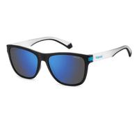 Polaroid Unisex PLD 2138/S 0VK/5X Lunettes de soleil Plastique Noir opaque / bleu Bleu Carré Polarisé Miroir
