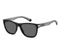 Polaroid Unisex PLD 2138/S O6W/M9 Lunettes de soleil Plastique Noir opaque/Gris Gris Carré Polarisé
