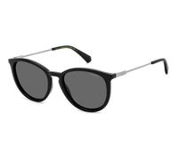 Polaroid Unisex PLD 4143/S/X 807/M9 Lunettes de soleil Plastique Noir Gris Ronde Polarisé
