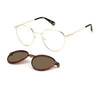 Polaroid Unisex PLD 6158/CS J5G/SP Lunettes de soleil Acier Or Cuivre Ronde Clip-on