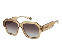 Polaroid Unisex PLD 6212/S/X 10A/LA Lunettes de soleil Polycarbonate Beige Gris Carré Polarisé Ombré