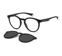 Polaroid Unisex Polaroid PLD 2132/CS 003/M9 Lunettes de soleil Plastique Noir-opaque Gris Ronde Polarisé Clip-on