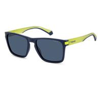 Polaroid Unisex Polaroid PLD 2139/S FLL/C3 Lunettes de soleil Plastique Bleu opaque Bleu Carré Polarisé