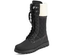 Polarr Femmes Fausse Fourrure Chaude Thermique Imperméable En Marchant Neige L'hiver Semelle En Caoutchouc Bottes - Noir/Beige Peau De Mouton - UK5/EU38 - YC0600