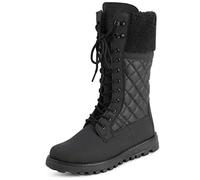 Polarr Femmes Fausse Fourrure Chaude Thermique Imperméable En Marchant Neige L'hiver Semelle En Caoutchouc Bottes - Noir Cuir Mono - UK9/EU42 - YC0603