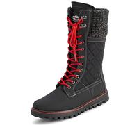 Polarr Femmes Fausse Fourrure Chaude Thermique Imperméable En Marchant Neige L'hiver Semelle En Caoutchouc Bottes - Noir/Rouge - UK6/EU39 - YC0606