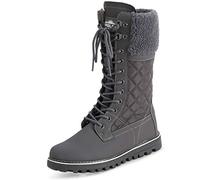 Polarr Femmes Fausse Fourrure Chaude Thermique Imperméable En Marchant Neige L'hiver Semelle En Caoutchouc Bottes - Gris/Gris Peau De Mouton - UK4/EU37 - YC0602