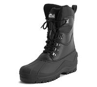 Polarr Hommes Superposition De Maille Haute Nylon Canard Imperméable Semelle En Caoutchouc L'hiver Bottes De Neige - Noir Cuir - UK12/EU46 - YC0678