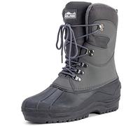 Polarr Hommes Tall Filet De Nylon Avec Superposition Canard Imperméable Sole Lacer Hiver Neige Bottes - Gris - UK13/EU47 - YC0447