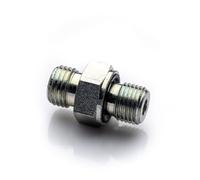 POLBERIS Mamelon M16 x 1,5 - M22x1,5 en acier métrique double face adaptateur en acier filetage extérieur raccord à double vis en acier galvanisé pour hydraulique de force