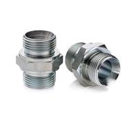 POLBERIS Mamelon métrique 1/2'' - M24x1,5 Raccord droit en acier BSP, réduction, adaptateur raccord droit vissé à haute pression nipple