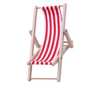 Poldable Mini chaise longue décorative pour jardin féérique | Chaise pliante en bois pour maison de poupée, décoration d'extérieur, patio, cour, accessoire d'artisanat mini scène