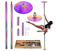 Pole Dance Pole, Poteau de Danse Portable Multicolore de 45 mm, Hauteur réglable de 2,3 à 2,75 m, Rotation Statique, sans perçage, pour la Gymnastique de Fitness en intérieur à la Maison