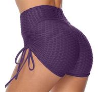 Pole Dance Tenue avec Cordon Latérale, Short Sport Femme Booty Butt Scrunch, Pole Dance Short Sexy Taille Haute, Short Femme de Sport Yoga Pole Dance Hot Pants Cycliste Femme Short Running Femme