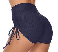 Pole Dance Tenue Avec Cordon Latérale, Short Sport Femme Sexy Taille Haute, Booty Butt Scrunch, Yoga Hot Pants Cycliste Running