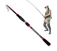 Pole de pêche en Carbone - bâton de Voyage télescopique, Tige de Surf Pliable | Équipement de coulée léger Durable pour River Lake Pond Pier Pier Kayak Boat Saltwater Eater Ewater Concours Conco