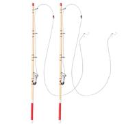 Pole de pêche Miniature 2pcs 1:12 Pollhouse Mini Pole pêche à la avec Poisson Adorable Micro Paysage Tiny Rod pour poupée Accessoires