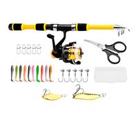 Pole de pêche pour Enfant - Combo de Canne à pêche Portable, équipement de Poisson télescopique | 96g Kit de Poisson d'eau Douce de 96g d'eau Douce, lac de Kayak de Navigation, pêches à la
