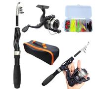 Pole de pêche pour Enfants 4pcs / Ensemble Télescopique Portable Mini Kids Pissing Rod Starter Set Guide Guide Ring Fibre Vergure Lure Rod pour débutant